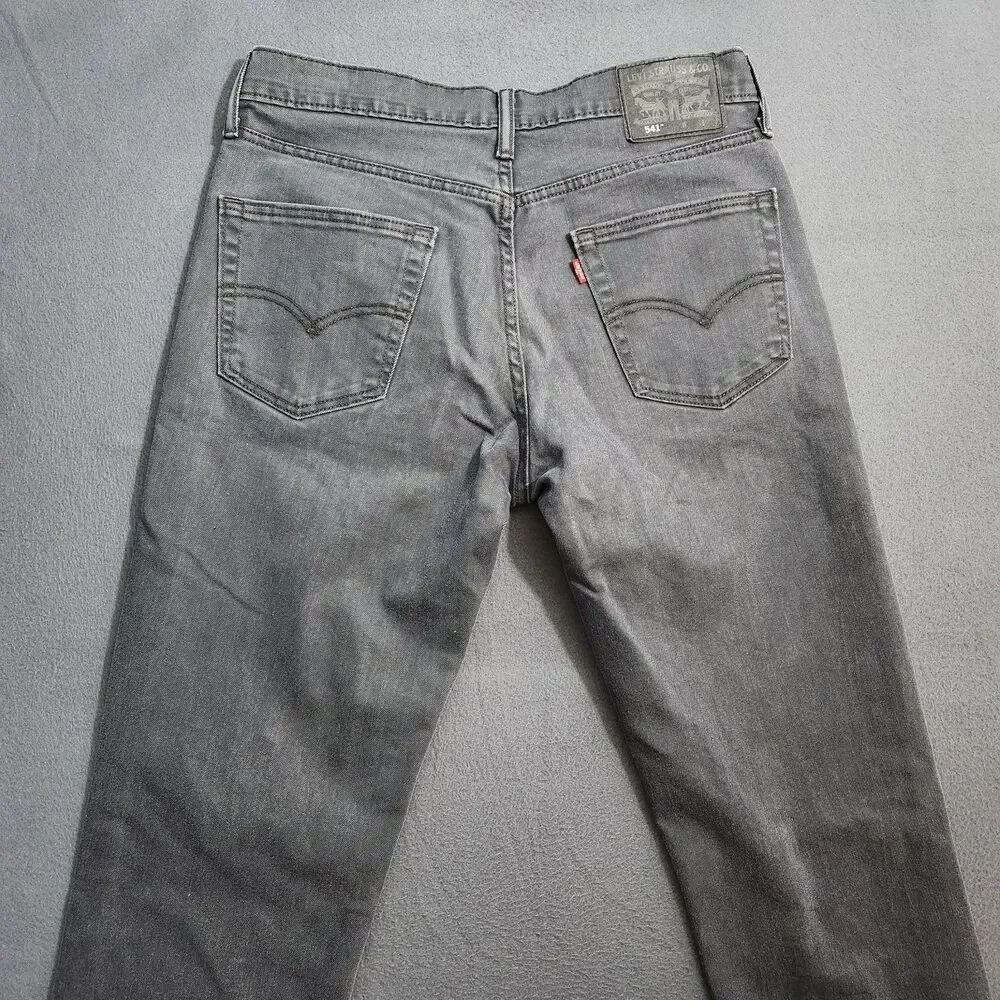 Levi's 541 Jeans Men 32X38 (34X35) Dark Gray Athletic Taper Fit
